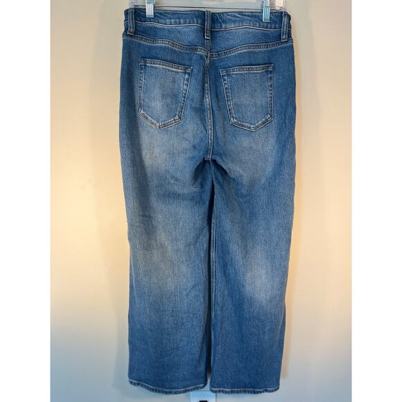 Quince Jeans Womens 29 Blue Denim Bella Stretch Wide Leg Medium Wash High Rise - Picture 2 of 9